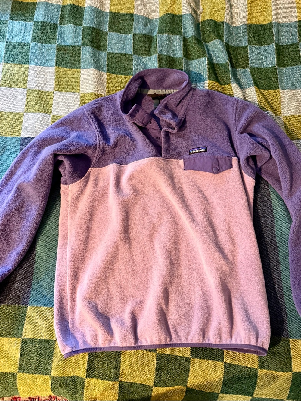 Patagonia Women’s Two-Tone Purple Synchilla Fleece Pullover